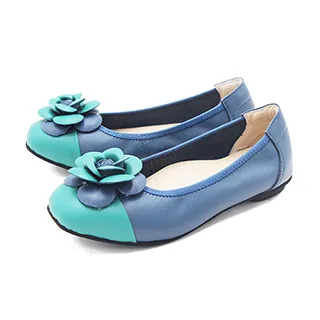 W&M (女)圓頭拼接皮花厚底 娃娃鞋 平底鞋 女鞋 -黑(另有米) 歷史價格詳細信息