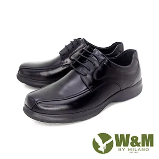 W&M(男)方圓頭黏扣帶皮鞋 男鞋 -黑 歷史價格詳細信息