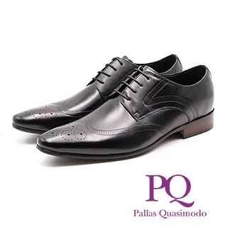 PQ 雕花繫帶德比鞋 男鞋 - 黑 歷史價格詳細信息