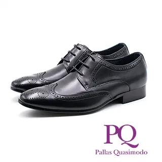 PQ 雕花繫帶德比鞋 男鞋 - 黑 歷史價格詳細信息