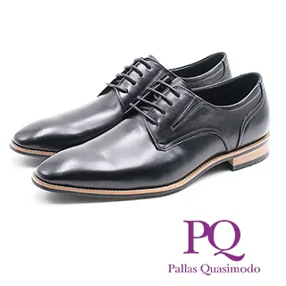 PQ 素面綁帶翼紋德比鞋 男鞋- 黑 歷史價格詳細信息