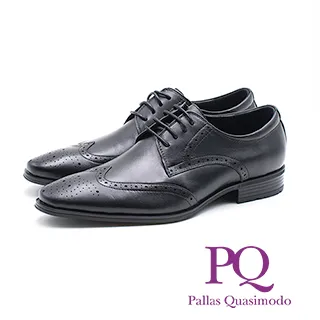 PQ 雕花繫帶德比鞋 男鞋 - 黑 歷史價格詳細信息