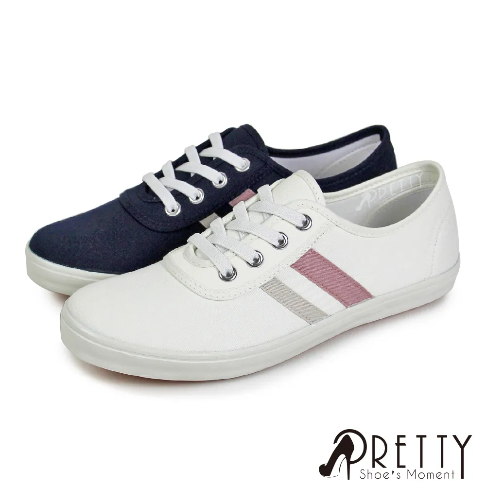 【Pretty】女 小白鞋 休閒鞋 貝殼鞋 板鞋 綁帶 台灣製P-20716 歷史價格詳細信息