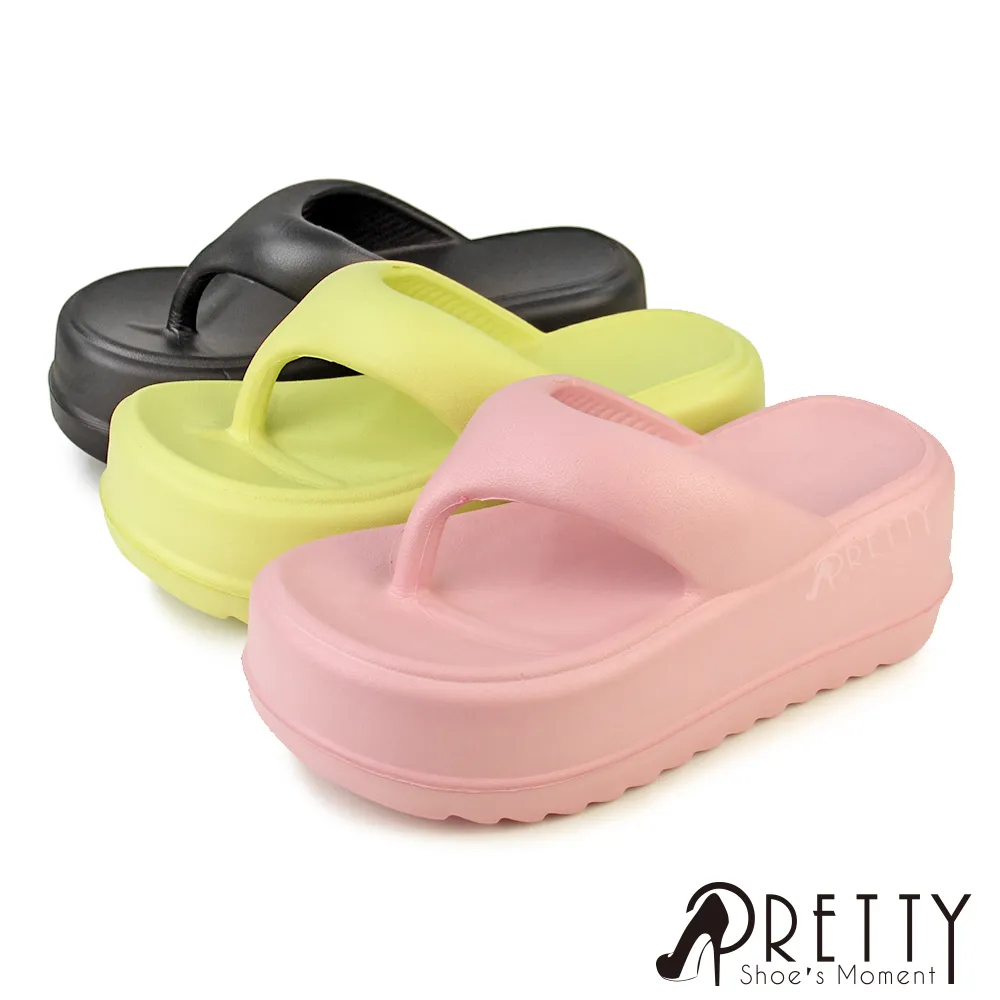 【Pretty】女 拖鞋 厚底 楔型 夾腳 T字 乳膠氣墊 台灣製BA-2S956 歷史價格詳細信息