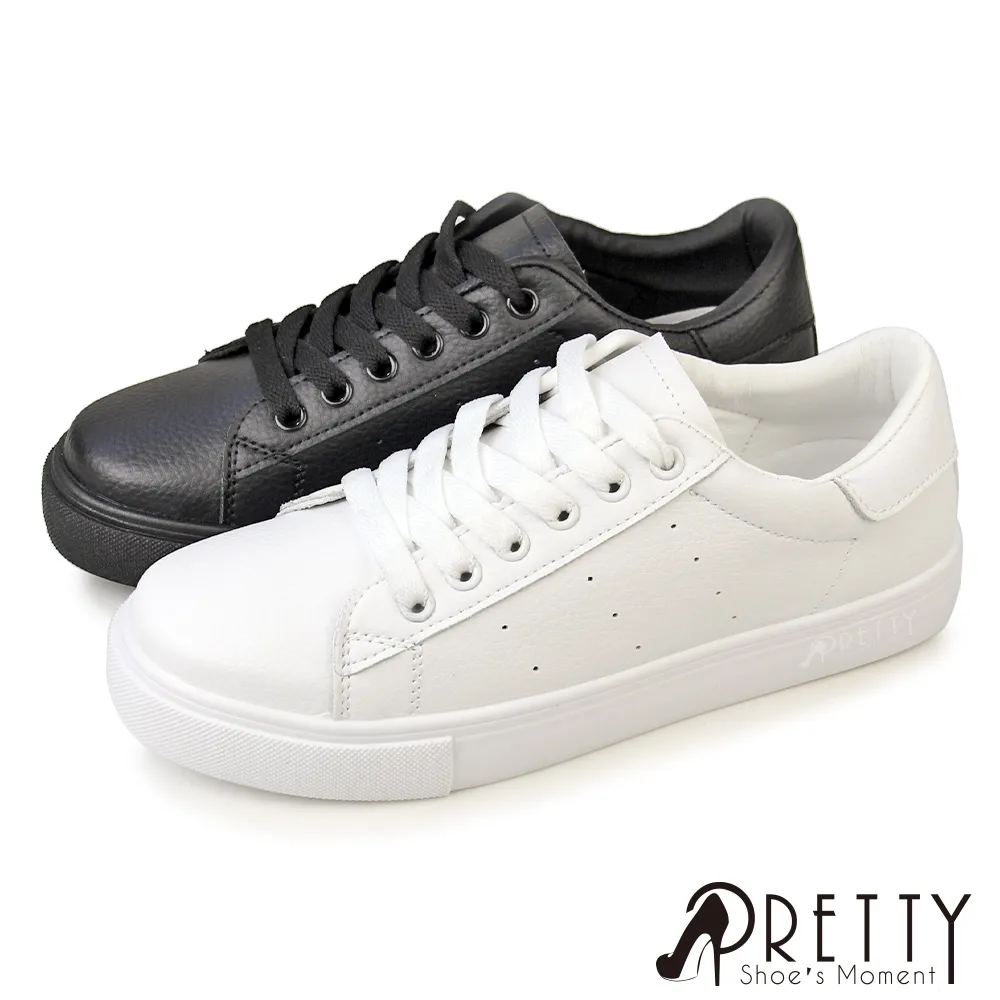 【Pretty】女 小白鞋 休閒鞋 貝殼鞋 板鞋 綁帶 台灣製P-20716 歷史價格詳細信息