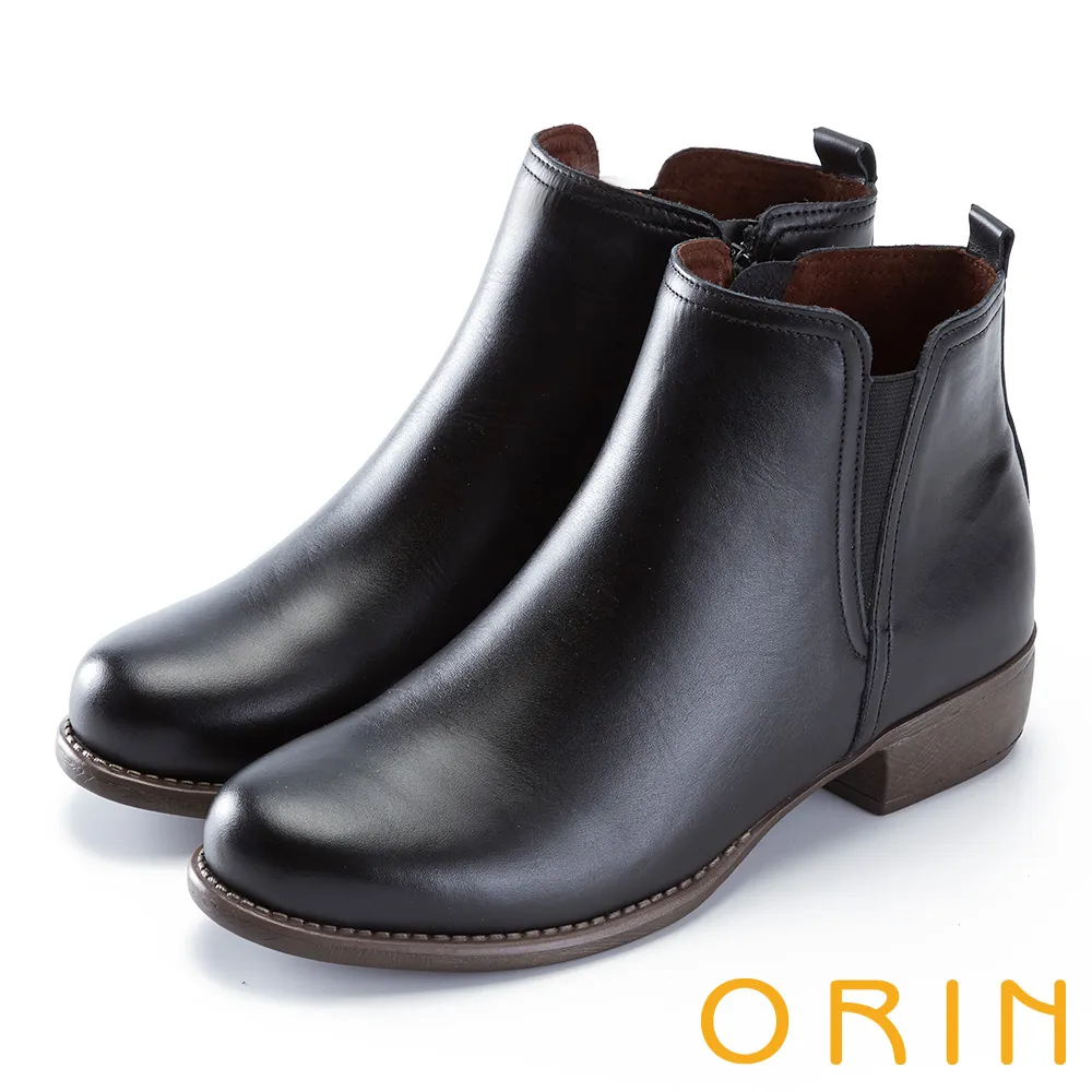 【ORIN】個性金屬扣環真皮綁帶短靴(黑色) 歷史價格詳細信息