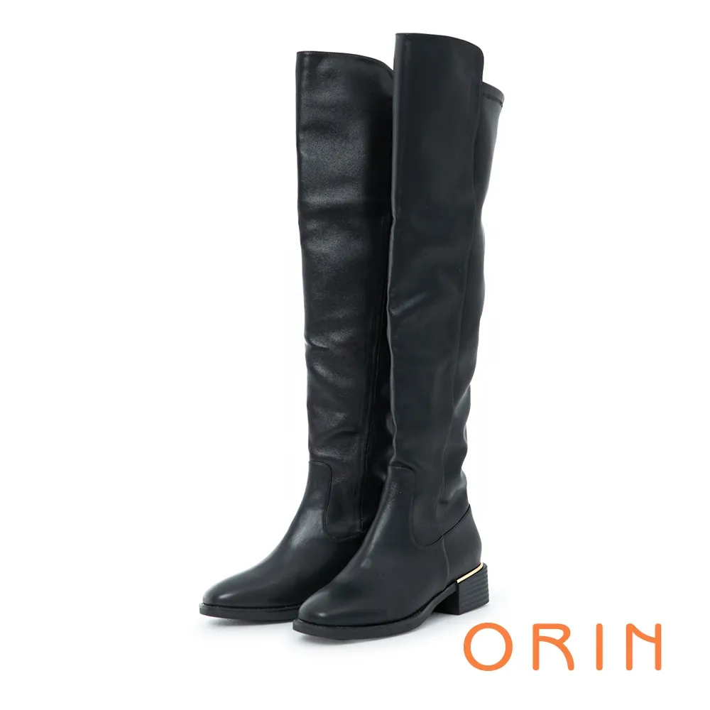 【ORIN】經典拼色鍊條綴飾真皮尖頭低跟鞋(米白) 歷史價格詳細信息