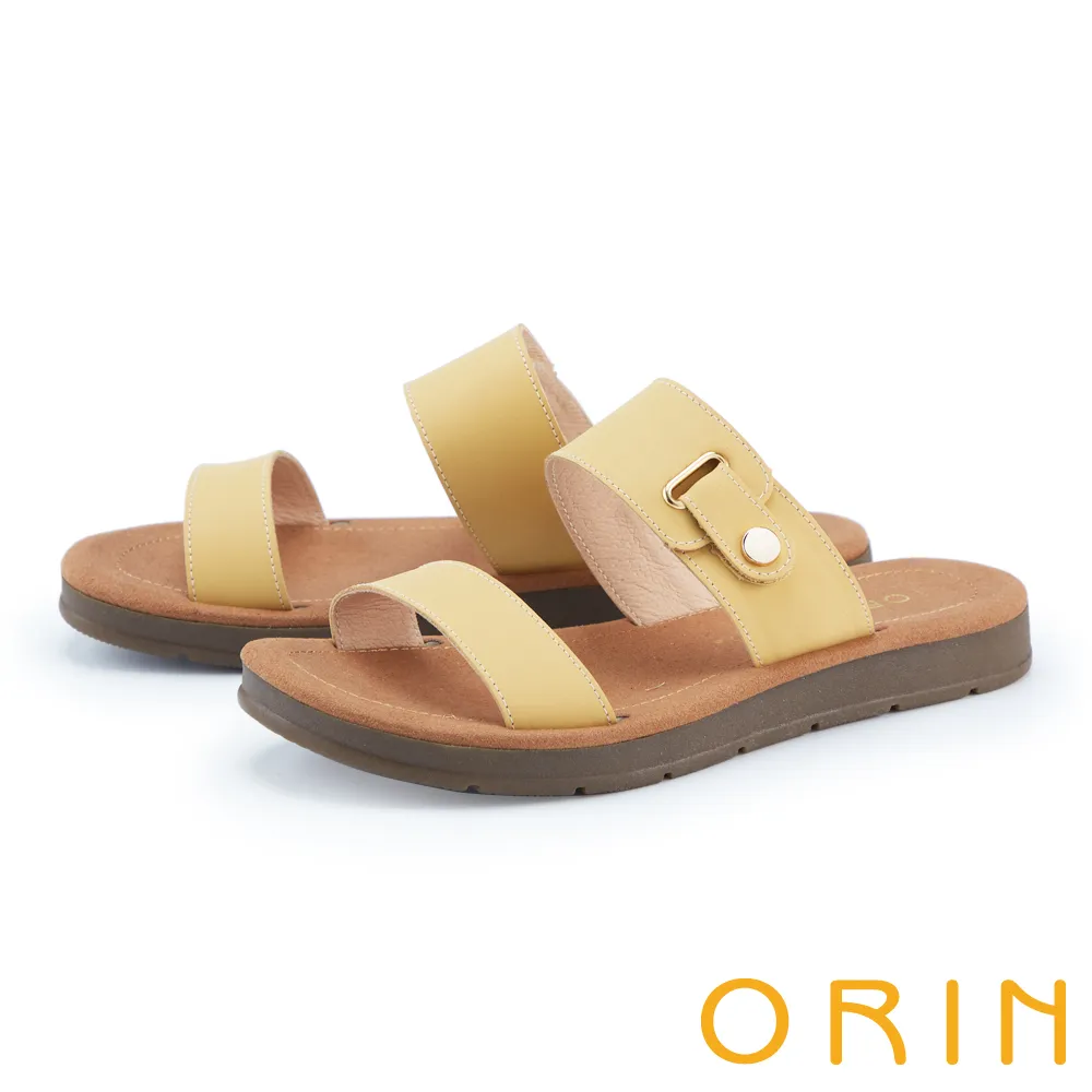 【ORIN】二字帶線條舒適休閒平底涼鞋(白色) 歷史價格詳細信息