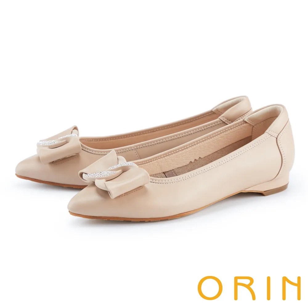 ORIN 鑽飾滾邊真皮免綁帶厚底休閒鞋 白色 歷史價格詳細信息