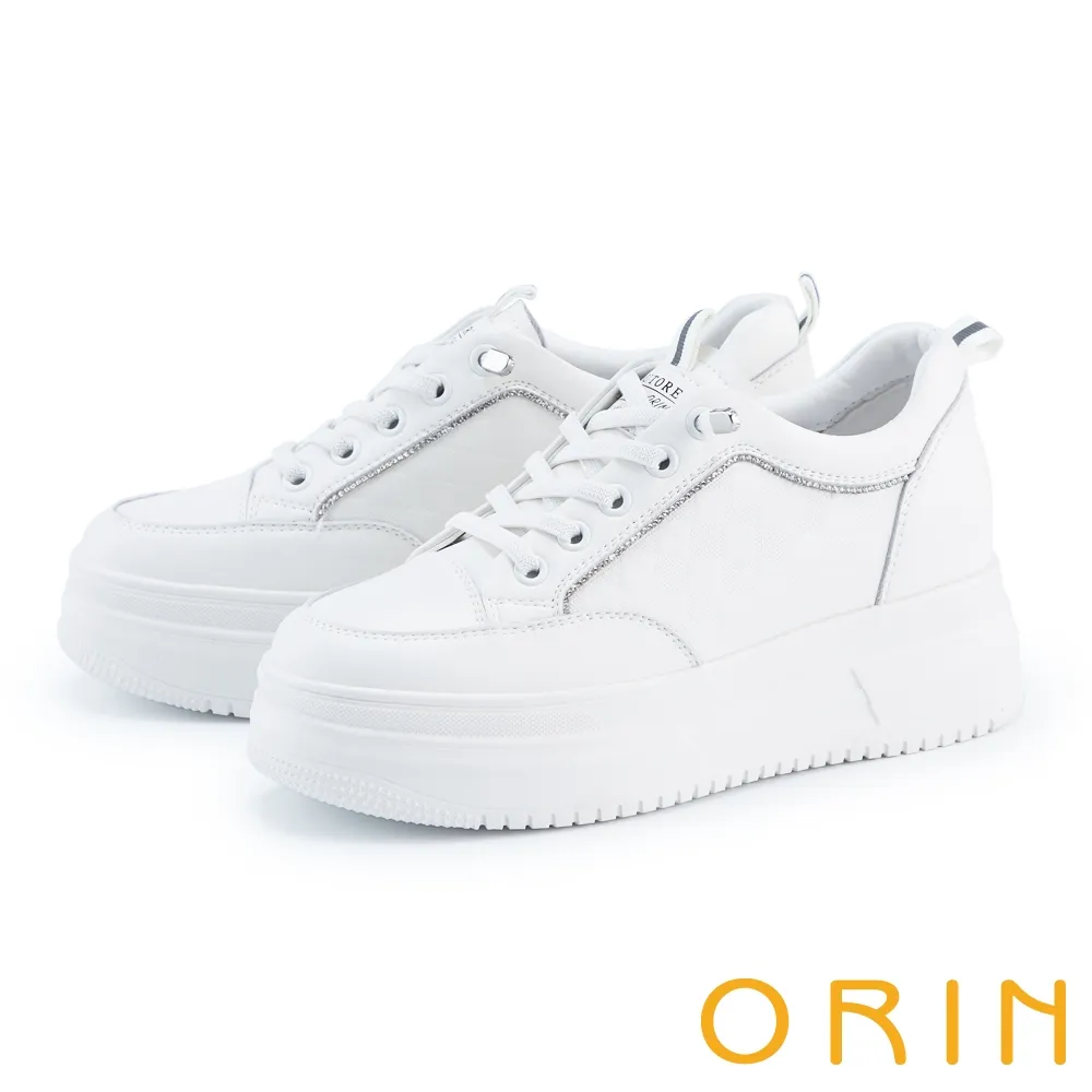 【ORIN】鑽條繞踝真皮坡跟涼鞋(裸色) 歷史價格詳細信息