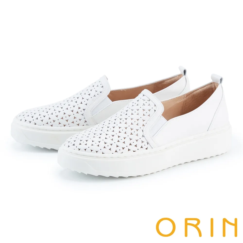 【ORIN】牛皮沖孔厚底樂福休閒鞋(黑色) 歷史價格詳細信息