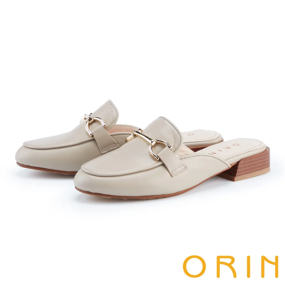 【ORIN】馬銜釦牛皮平底休閒鞋(杏色) 歷史價格詳細信息