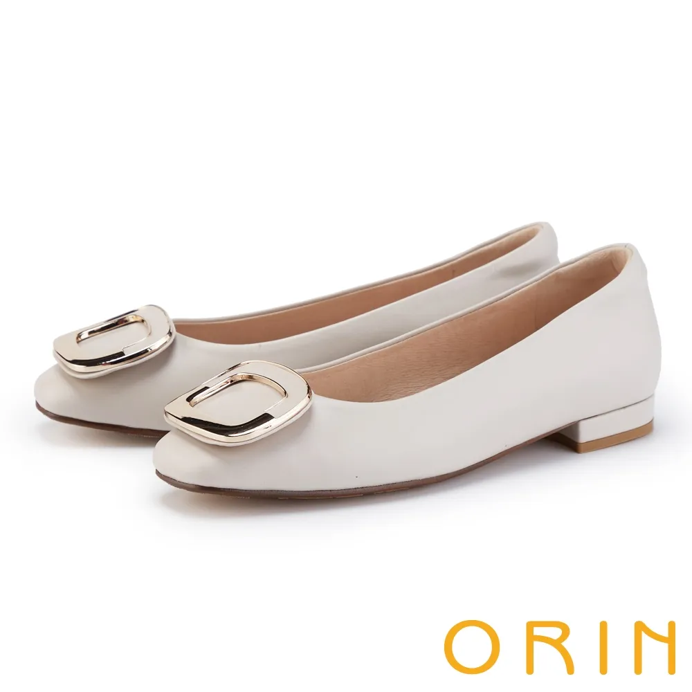 ORIN 金屬方框飾釦羊皮尖頭中跟鞋 黑色 歷史價格詳細信息