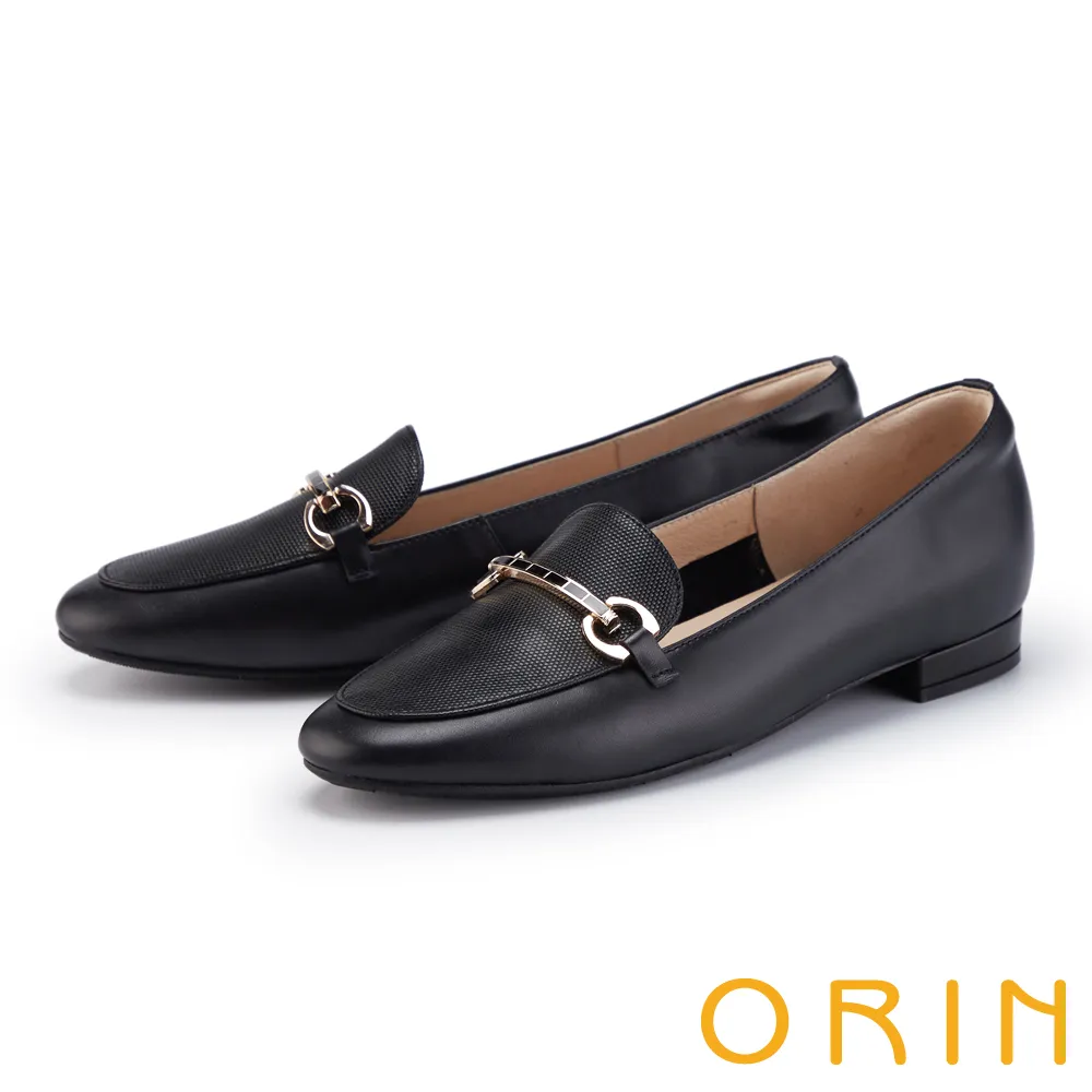 【ORIN】金屬條真皮樂福平底鞋(可可) 歷史價格詳細信息