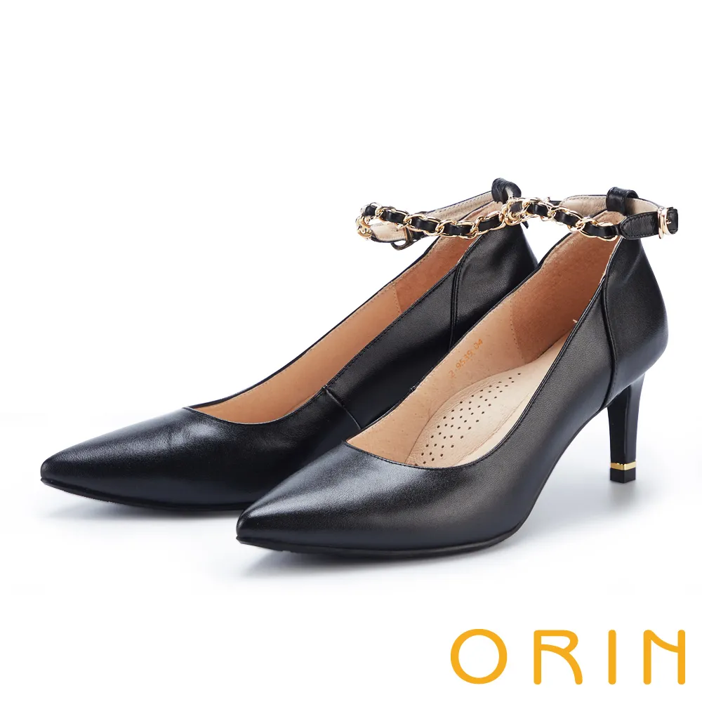 【ORIN】羊皮鑽條繞踝平底涼鞋(米色) 歷史價格詳細信息