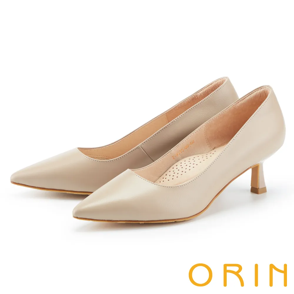 ORIN 羊皮素面百搭尖頭 女 低跟鞋 黑色 歷史價格詳細信息