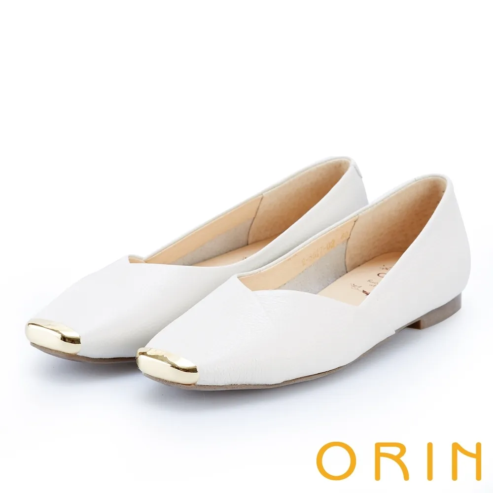 【ORIN】率性鍊條真皮低跟穆勒鞋(米色) 歷史價格詳細信息