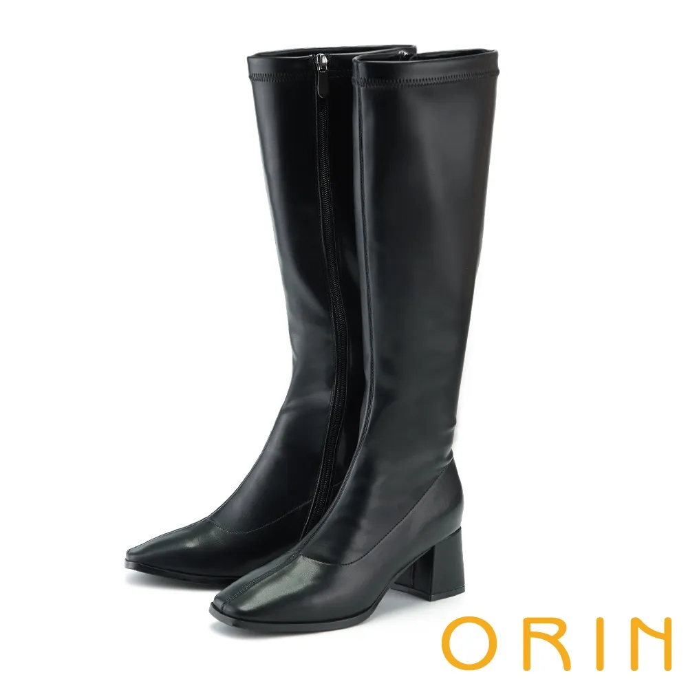 ORIN 時髦羊皮拉鍊細中跟短靴 黑色 歷史價格詳細信息