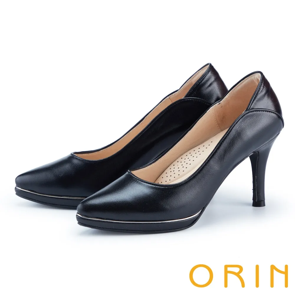 【ORIN】典雅金屬方釦真皮平底鞋(米色) 歷史價格詳細信息