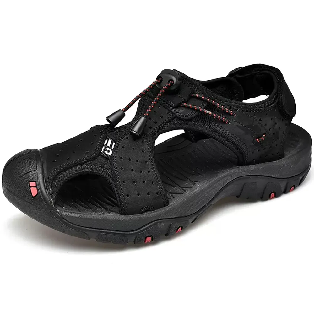 涼鞋男真皮戶外運動休閒包頭沙灘鞋牛皮防水厚底夏季潮流百搭溯溪 歷史價格詳細信息