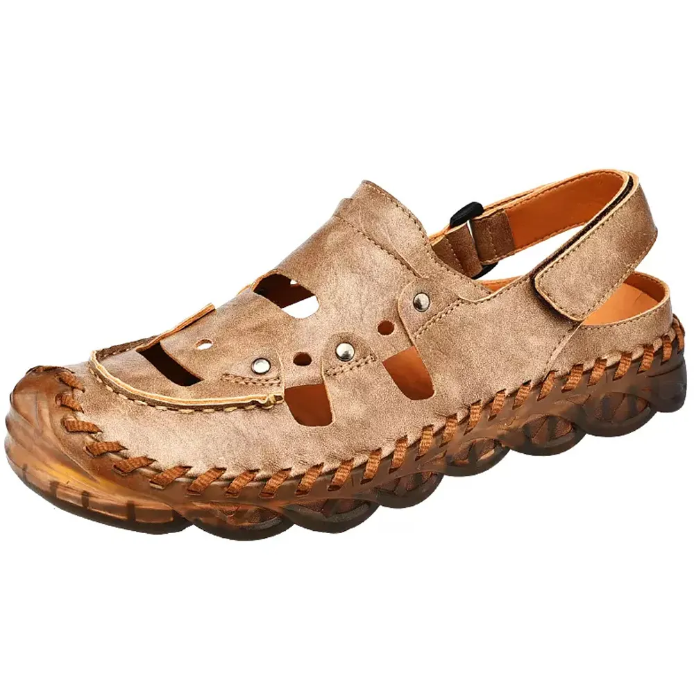 皮涼鞋男款2023新款夏季室外穿男士夾腳防滑耐磨爸爸開車沙灘拖鞋 歷史價格詳細信息