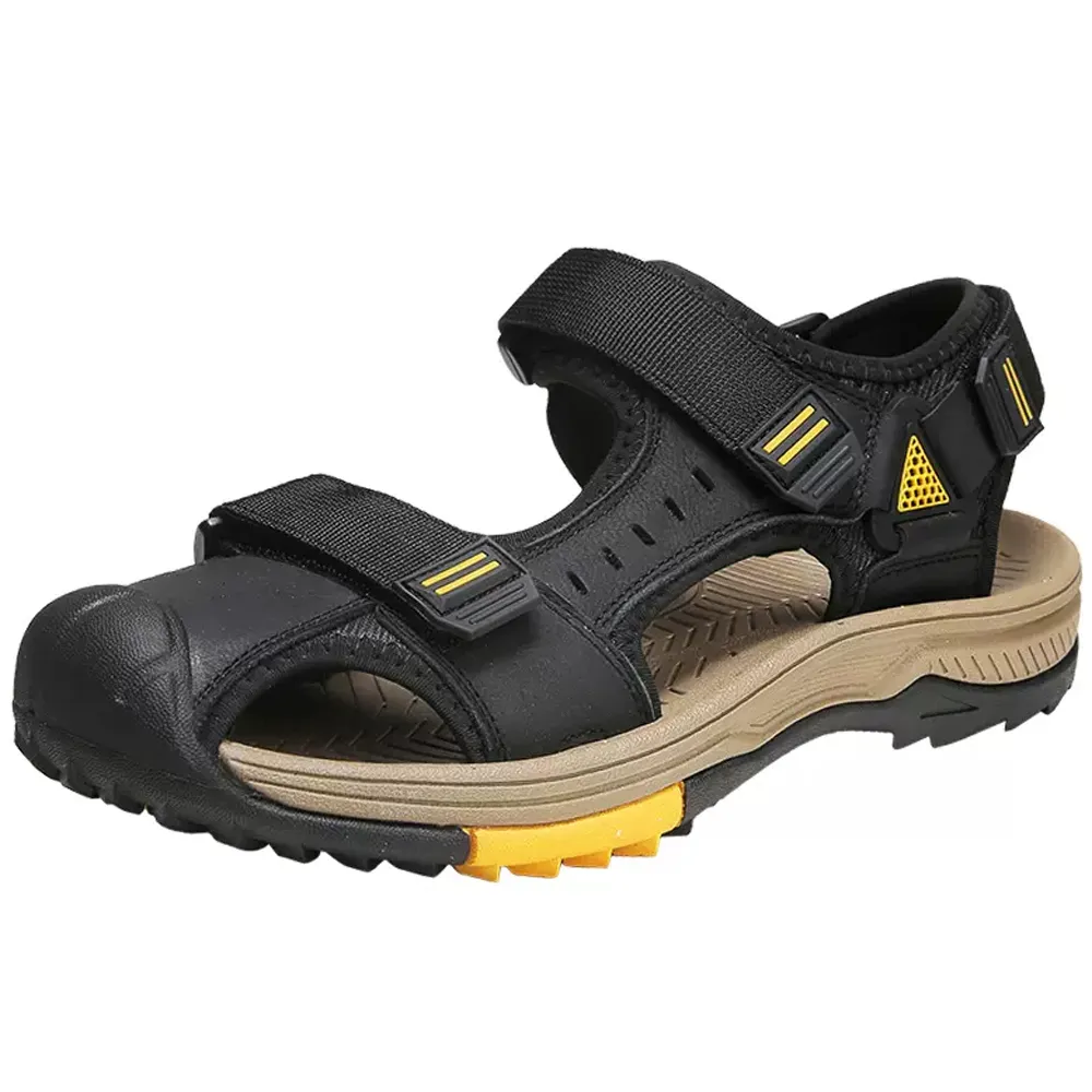 真皮涼鞋男軟底外穿沙灘鞋男2023夏季新款休閒兩用涼拖鞋 歷史價格詳細信息