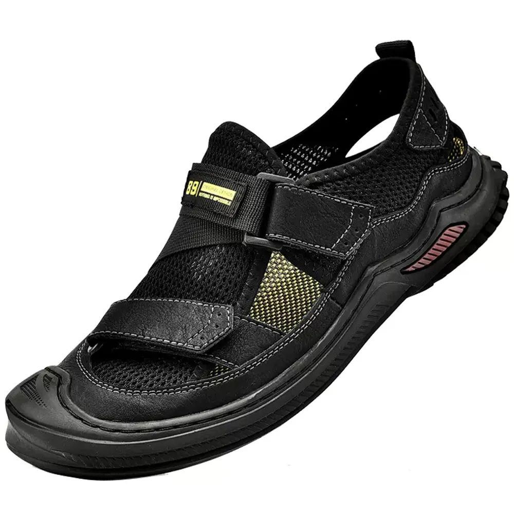 大友SAZ063口三色涼鞋男年新款潮流真皮戶外運動防滑包頭沙灘鞋男杰恆 歷史價格詳細信息