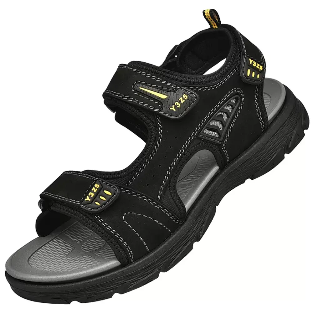 涼鞋男士真皮透氣外穿防滑軟底兩用涼拖鞋休閒新款中年爸爸沙灘鞋 歷史價格詳細信息