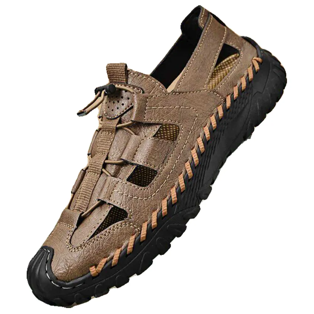 大友SAZ112口二色涼鞋男款真皮夏季潮流學生運動鞋輕便防滑涉水沙灘鞋男杰恆 歷史價格詳細信息