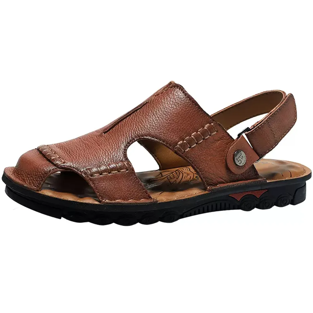 皮涼鞋男款2023新款夏季室外穿男士夾腳防滑耐磨爸爸開車沙灘拖鞋 歷史價格詳細信息