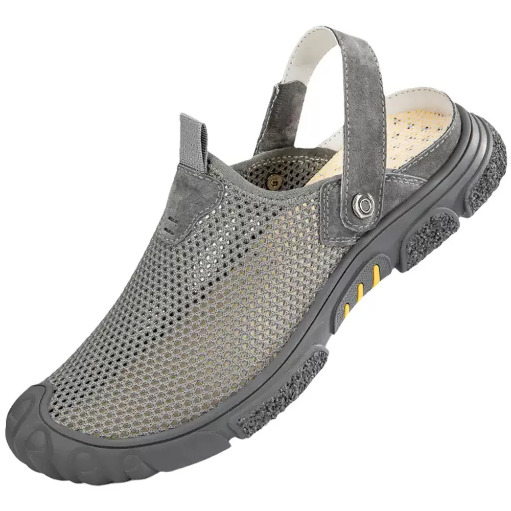 男士涼鞋網眼男鞋鏤空薄款透氣一腳蹬夏新款沙灘鞋超軟防臭網面鞋 歷史價格詳細信息