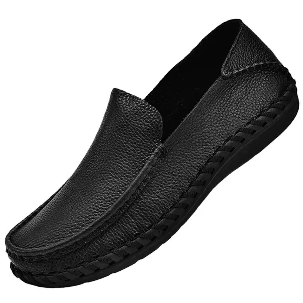 男士皮鞋休閑皮鞋一腳蹬透氣男士高檔皮鞋駕車鞋百搭中年男鞋 歷史價格詳細信息