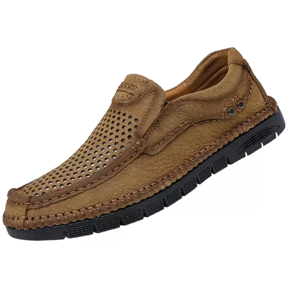 大友SAZ121口三色皮凉鞋男真皮厚底镂空中老年爸爸鞋包头牛筋底洞洞鞋杰恆 歷史價格詳細信息