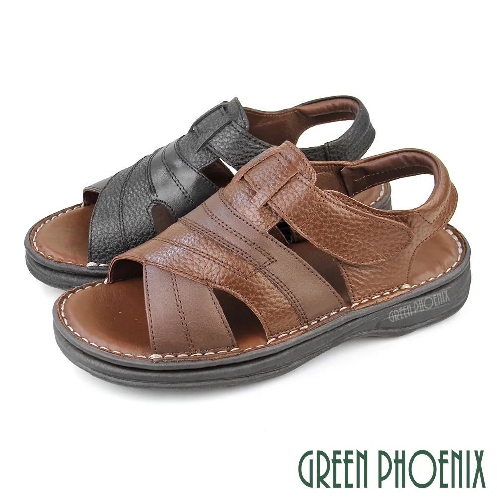 【GREEN PHOENIX】男 涼鞋 便鞋 全真皮 牛皮 沾黏 台灣製T29-12022 歷史價格詳細信息