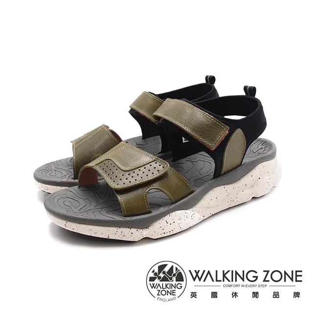 WALKING ZONE(男)魔鬼氈增高止滑涼鞋 男鞋-藍色(另有棕色) 歷史價格詳細信息