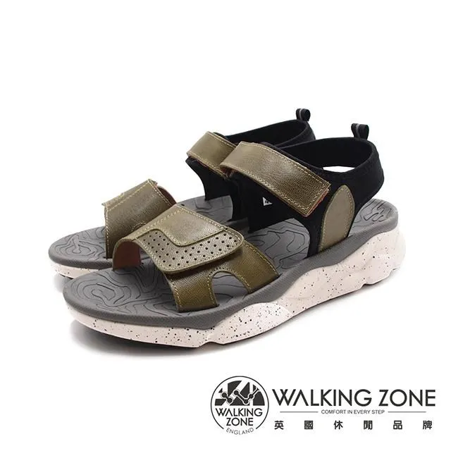 WALKING ZONE(男)魔鬼氈增高止滑涼鞋 男鞋-藍色(另有棕色) 歷史價格詳細信息