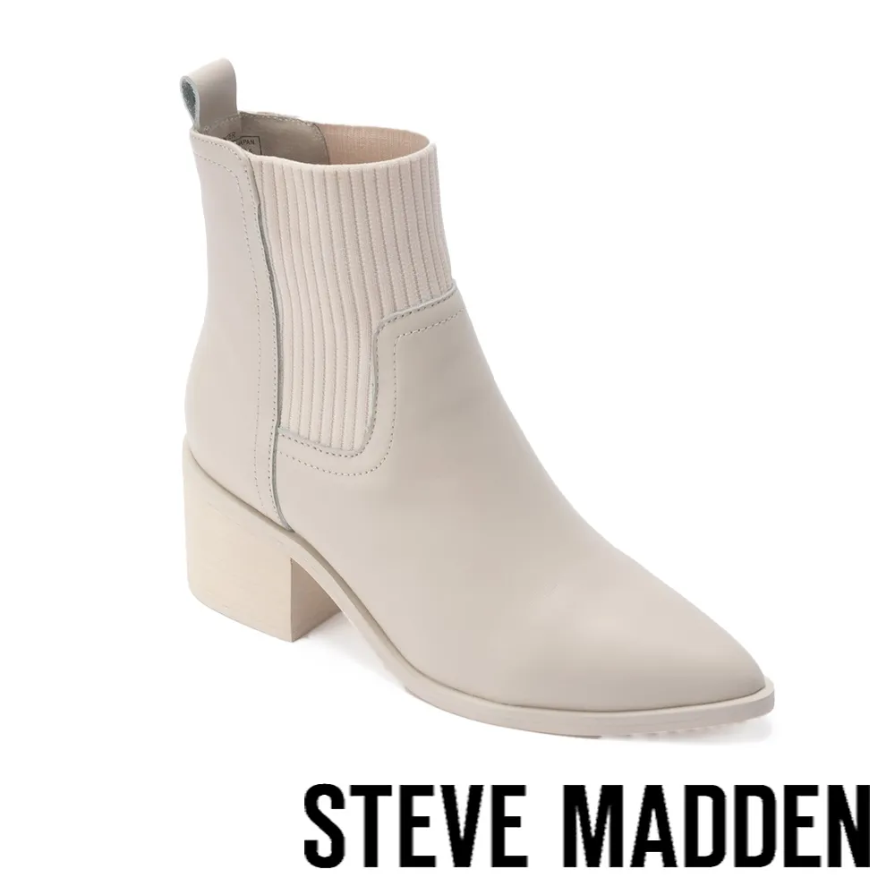 【STEVE MADDEN】WINTER 拼接皮質尖頭短靴(黑色) 歷史價格詳細信息