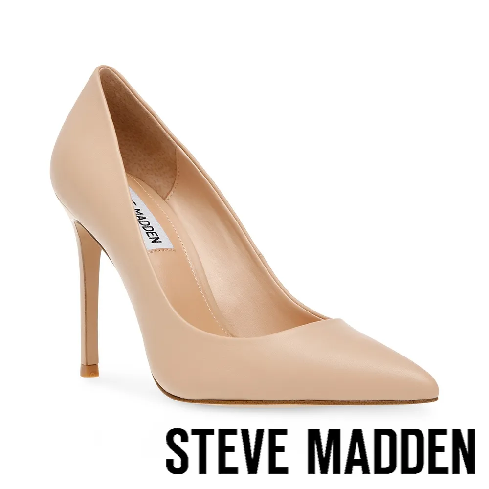 【STEVE MADDEN】EVELYN 素面尖頭細跟高跟鞋(白色) 歷史價格詳細信息