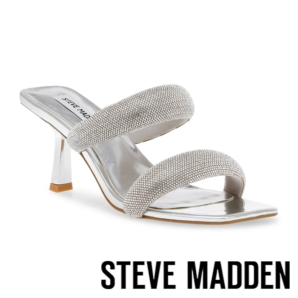 【STEVE MADDEN】TOP NOTCH 水鑽方頭中跟拖鞋(銀色) 歷史價格詳細信息