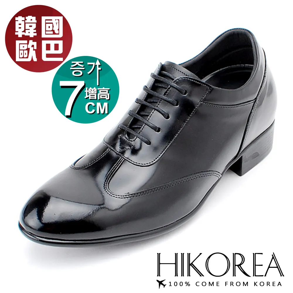 【HIKOREA韓國皮鞋】正韓空運。增高7cm質感亮面擦色漸層雕花尖頭皮鞋(8-9039/現+預) 歷史價格詳細信息