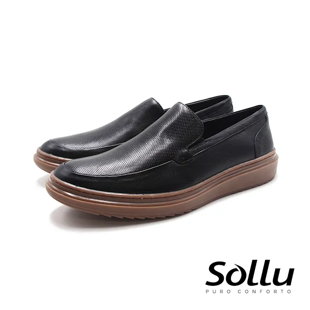 Sollu 巴西專櫃dress casual牛皮光感樂福皮鞋 男鞋-黑 歷史價格詳細信息