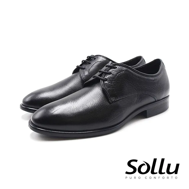 Sollu 巴西專櫃3孔經典素面綁帶皮鞋-黑 歷史價格詳細信息