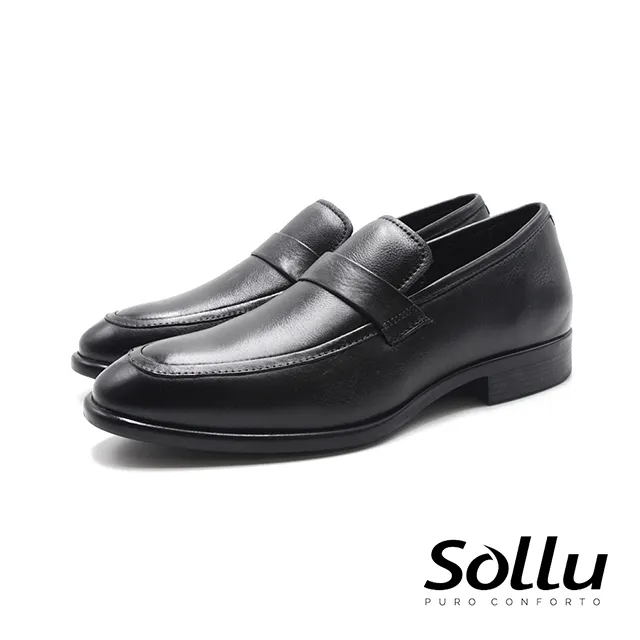 Sollu 巴西專櫃一片造型樂福皮鞋 男鞋-黑 歷史價格詳細信息