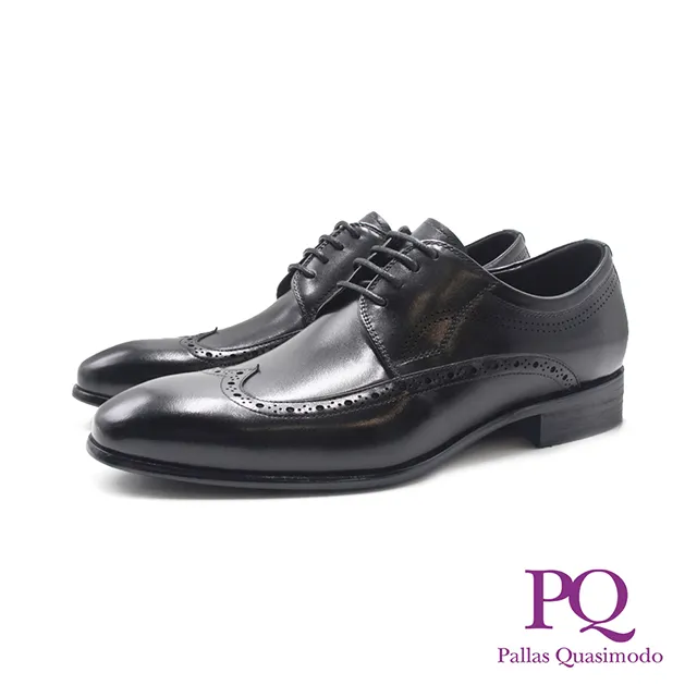 PQ(男)圓頭W翼紋德比真皮鞋 男鞋-深藍(另有黑) 歷史價格詳細信息