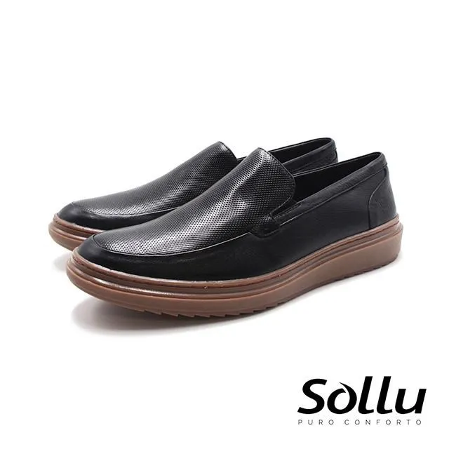 Sollu 巴西專櫃dress casual牛皮光感樂福皮鞋 男鞋-黑 歷史價格詳細信息