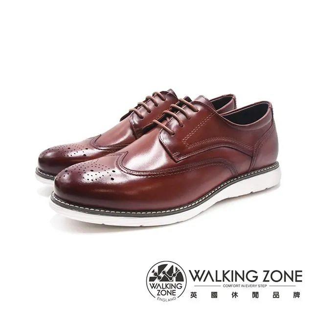 皮鞋男款壓花男士休閒商務正裝英倫布洛克春秋季厚底低幫鞋子 歷史價格詳細信息