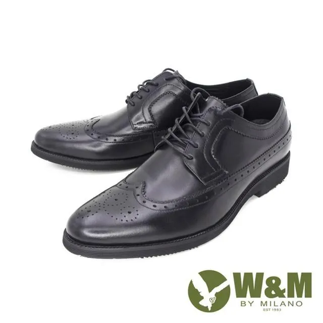 W&M 真皮雕花綁帶休閒男鞋 皮鞋-黑 歷史價格詳細信息