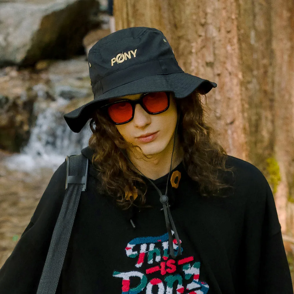 PONY 寬邊 漁夫帽- 戶外風格  配件 中性-黑 歷史價格詳細信息