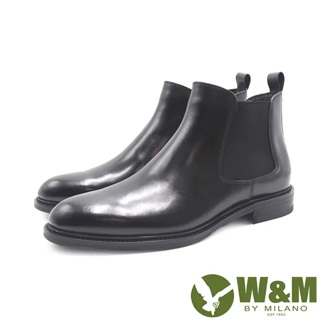 W&M(男)經典切爾西男仕皮靴 男鞋-黑色 歷史價格詳細信息