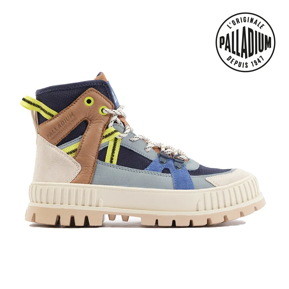 PALLADIUM PALLASHOCK OUTCITY厚底拼接皮革巧克力鞋-男-黑 歷史價格詳細信息